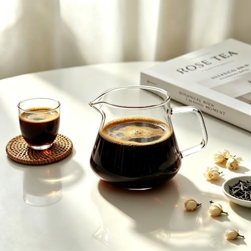 CNGLASS Glass Coffee Carafe, Pour Over Coffee Server, 17oz Coffee Pot for Tea & Cold Brew - Image 5