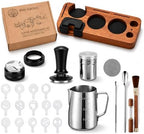 28-Piece 51mm Espresso Accessories Kit with Wood Tamping Station by PHXGrove