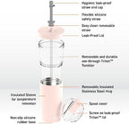 asobu ClearInsulation Straw Tumbler Marina a Tritan 28 oz Tumbler with 17 Oz Stainless Steel Insulated Sleeve for Hot Drinks, Flexi Straw Spill Proof Lid and a Flip Open Lid (Pink) - Image 5