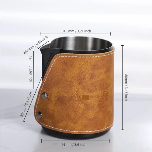 450ml Stainless Steel Milk Frothing Pitcher Anti-scald Design Latte Art Cup Without Handle Espresso Coffee Accessories(8-24W 2pcs) - Image 4