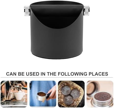 Espresso Knock Box with Large Capacity Steel Silicone Black - Image 7