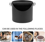 Espresso Knock Box with Large Capacity Steel Silicone Black - Image 7