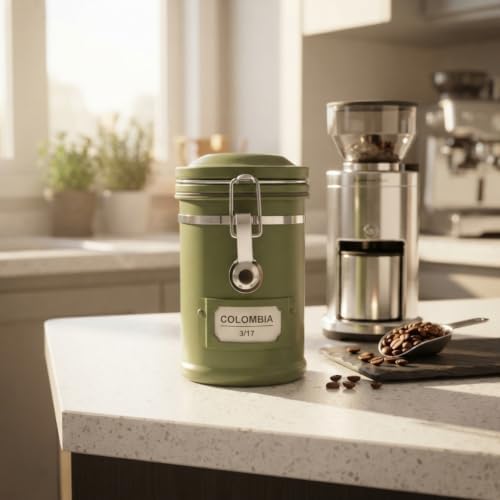 PRINCE G Airtight Coffee Canister – Premium Stainless Steel Coffee Storage Container with Scoop, 260g Capacity, Fresh Coffee Bean Storage Jar, Taiwan-Made Premium Quality (Green) - Image 3