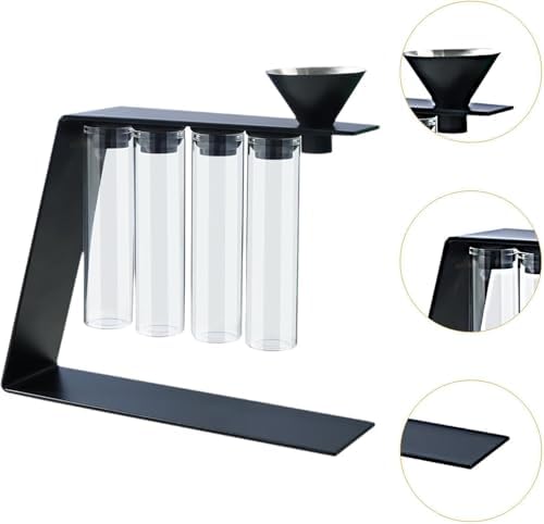 Coffee Bean Storage Container Set with Glass Tubes and Iron Rack - Image 3