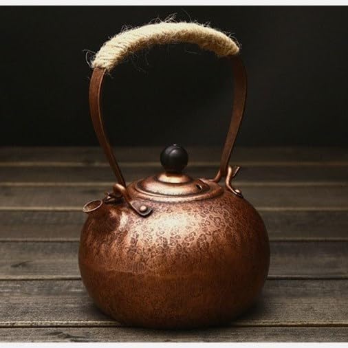 Tea Pots For Loose Tea 750ml Chinese Traditional Copper Kettle, Coffee Pot, Loose Tea Teapot, Retro Tea Teapot, Chinese Tea Ceremony Supplies Tea Infuser Pot(Red copper) - Image 4