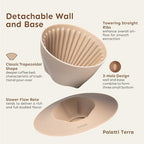palatti Terra Porcelain Pour Over Coffee Dripper, Ceramic Pour Over Coffee Maker, Adapt to 102 or #2 Trapezoid Cone Filters, Slower Flow Rate, Interchangeable Wall and Base, 1-4 cups - Image 2