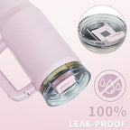 30 oz Tumbler with Handle Hidden Straw Stainless Steel Insulated - Image 3