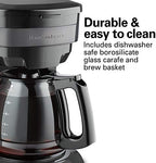 Hamilton Beach Programmable Coffee Maker, 12 Cup Capacity, Black Stainless Steel Accents, (46293) & Permanent Gold Tone Filter, Fits Most 8 to 12-Cup Coffee Makers (/80675) - Image 3