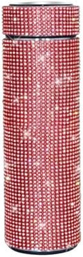 17 oz Bling Stainless Steel Water Bottle Rhinestone Vacuum Water Bottle Glitter Bottles Diamond Vacuum Flask Mug Gift Girls Women (500ml),Red by Unknown