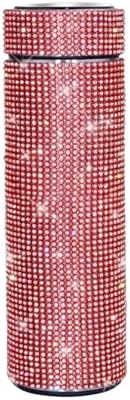 17 oz Bling Stainless Steel Water Bottle Rhinestone Vacuum Water Bottle Glitter Bottles Diamond Vacuum Flask Mug Gift Girls Women (500ml),Red by Unknown