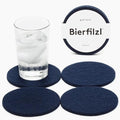 Graf Lantz - Bierfilzl Merino Wool Round Coasters Set of 4 - Marine (4" Circles) - Absorbs 30% of Weight - German Wool - Heat Resistant, Sustainable, & Reusable - Home Decor & Coffee Table Decor by GrafLantz