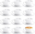 Maxdot 12 Set 5.5 OZ Porcelain Espresso Cups and Saucers White by Maxdot