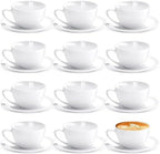 Maxdot 12 Set 5.5 OZ Porcelain Espresso Cups and Saucers White by Maxdot