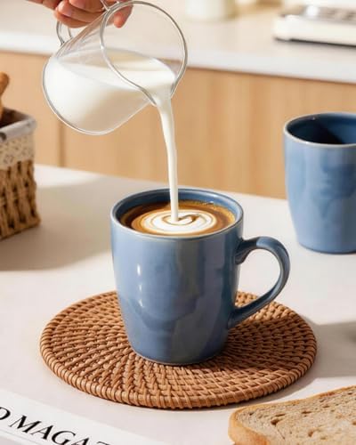 famiware Aurora Coffee Mugs, 14oz Mug Set of 8, Stoneware Cup with Handle - Image 7
