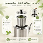 Gooseneck Stovetop Kettle 2L - 304 Stainless Steel Teapot with Removable Infuser and Top Handle for Gas Induction and Electric Stoves (1.5L) - Image 3