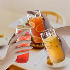 12Pcs Glass Cups with Bamboo Lids and Straws, 20oz Can Shaped Glass Tumbler - Image 3