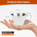 YARRAMATE 100ML Metal Measuring Cups (White) & 100ML Glass Measuring Cups - Image 3