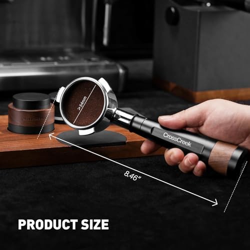 54mm Espresso Tools Set | 54mm Bottomless Portafilter with Black Aluminum Alloy Handle | 54mm Tamper with Walnut Handle | Fit 54mm Breville & Sage Barista Espresso Machine - Image 7