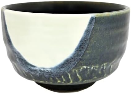 Urban Tokyo Authentic Minoware Porcelain Matcha Bowl Chawan 4.75" Diameter Handmade in Japan, Traditional Mino-Yaki Ceramic Tea Ceremony Bowl, Reactive Glaze Designs (Tsukino Moonlit Night) by Urban+Tokyo