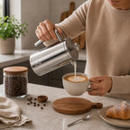 QNA French Press Coffee Maker Set, 20oz 304 Stainless Steel - Image 5