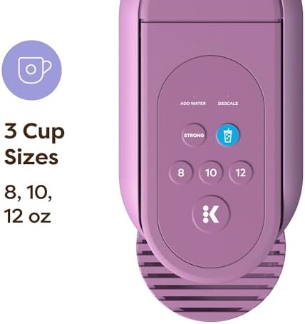 Keurig K-Mini Mate Plus Single-Serve K-Cup Pod Coffee Maker, Compact, 3 Cup Sizes, Brew Over Ice and Strong Button Features, 50 oz Removable Reservoir, Wild Orchid - Image 6