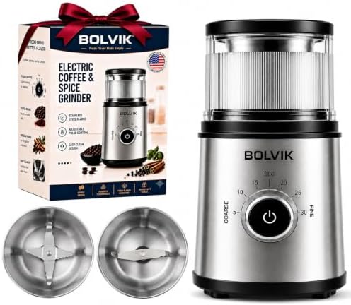 Electric Coffee Bean Grinder Spices Herbs, Timed Grind Control Rotary Knob by Unknown
