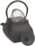 Creative Home Textured Japanese Tetsubin Cast Iron Teapot with Stainless Steel Infuser, 47 oz, Ergonomic Handle for Isolation of Tea Residue, Stovetop Safe by CreativeHome