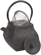 Creative Home Textured Japanese Tetsubin Cast Iron Teapot with Stainless Steel Infuser, 47 oz, Ergonomic Handle for Isolation of Tea Residue, Stovetop Safe by CreativeHome