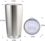20oz Stainless Steel Tumbler Bulk with Lid, Travel Mug - Double Wall Vacuum Powder Coated Cup - Stainless steel, 12 Pack - Image 4