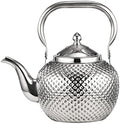 Teapot Tea Kettle, 2.1 Quart Tea Pot for Stove Top, Stainless Steel Teakettle with Infuser, Decorative Water Kettle with Handle, Silver, 2L by Alunsito
