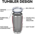 DOMICARE 20oz Tumbler with Lid Stainless Steel Tumblers Bulk, Double Wall Vacuum Insulated Coffee Travel Mug Powder Coated Tumbler,8 Count (Pack of 1) Red - Image 4
