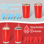 20 oz Tumbler Insulated Tumblers Stainless Steel Coffee Mug,Red 6PCS - Image 4