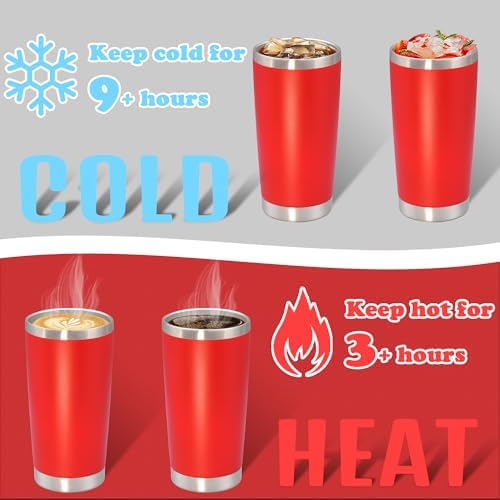 20 oz Tumbler Insulated Tumblers Stainless Steel Coffee Mug,Red 12PCS - Image 4