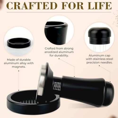 2-in-1 Espresso Tamper & WDT Stirrer Tool – 58mm Coffee Tamper with 10 Extra Needles (0.25mm & 0.4mm) – Stainless Steel Dual Sided Distributor for Even Extraction & Barista Quality Espresso (58 mm) - Image 5