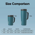 Owala SmoothSip Slider Stainless Steel Insulated Travel Mug with Handle, 100% Leak Proof, For Hot and Cold Drinks, Travel Friendly with Sliding Lock Lid, 24 oz, BPA Free, Leak Proof, High Dive - Image 6