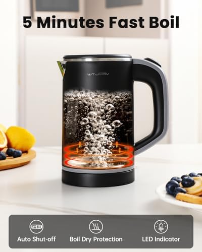 Small Kettle Electric, 0.8L Double Wall Portable Travel Kettle with 304 Stainless Steel, 600W Mini Hot Water Boiler with Auto Shut-off, Fast Boil, BPA-Free - Image 4