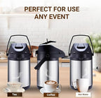 Insulated Thermal Coffee Carafe, 102oz (3L), Stainless Steel, Airpot Coffee Dispenser with Pump for Hot/Cold Drinks - Image 6