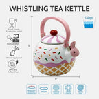 Whistling Tea Kettle Enamel on Steel Teakettle, Supreme Housewares Strawberry Cupcake Design Teapot Water Kettle Cute Kitchen Accessories Teteras, 1.7 Quart - Image 3