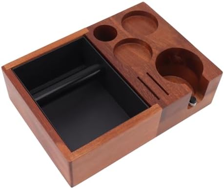FLEXMAN Espresso Tamping Station with Knock Box, 5 in 1 Wooden Coffee Portafilter Holder Tamping Station Organizer, 58mm Multifunctional Espresso Station by flexman