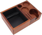 FLEXMAN Espresso Tamping Station with Knock Box, 5 in 1 Wooden Coffee Portafilter Holder Tamping Station Organizer, 58mm Multifunctional Espresso Station by flexman
