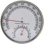 Stainless Steel Case Steam Sauna Thermometer Hygrometer Gauge Hygrothermograph Barometer Hygrometer Thermometer by Unknown