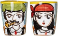 Hand-Painted Caltagirone Ceramic Coffee Cup Set of 4 - IDDU & IDDA - Unique Gift Idea - Made in italy by AperitivoSiciliano