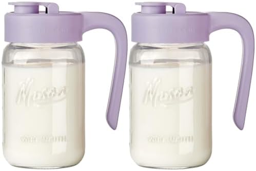 32 oz Glass Pitcher with Lid, 1 Quart Mason Jar Pitcher with Lid Airtight, Breast Milk Storage for Fridge, Ideal for Cold Brew Coffee, Iced Tea, Sun Tea, Juices by spreccio