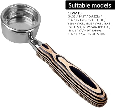 Coffee Bottomless Portafilter, Compatible For IKAPE,Colored Wooden Handle 51mm / 54mm / 58mm(58MM-GAGGIA) - Image 2