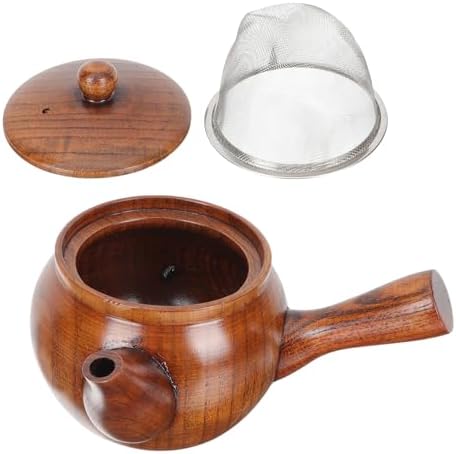 FOMIYES Wooden Tea Pot with Stainless Steel Strainer 1pcs Decorative Chinese Teapot Fine Mesh Filter for Loose Leaf Tea Brewing at Home by FOMIYES