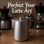 Stainless Steel Milk Frothing Jug with Lid, 68 fl oz / 2000 ml Latte Art Pitcher, Metal Measuring Cup with Handle, Milk Steaming Jug for Espresso Cappuccino - Image 4