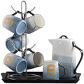Water Pitcher Cup Set Household 6-Cup Water Cup Tray Stainless Steel Rack Large-Capacity Cold Water Bottle Ceramic Water Set Water Jug by Unknown