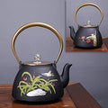 LJYT Teapot Teapots Cast Iron Handmade TeapotHome Kettle Uncoated Vintage Cast Iron Kettle Tea Pot with Infusers for Loose Tea (Color : Melan) by Unknown