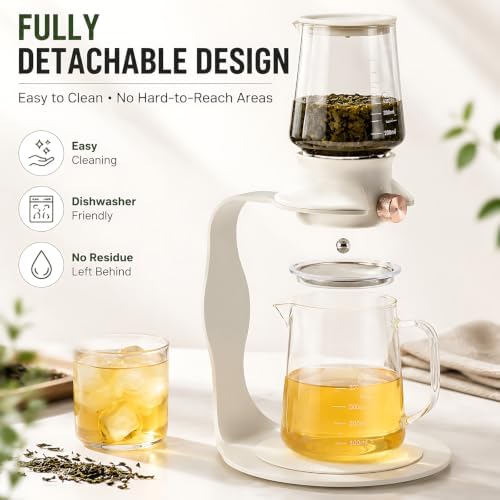 Glass Tea Pot with Infusers for Loose Tea and Drip Coffee Pour Over - Image 2