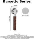 58mm Espresso Bottomless Portafilter with Solid Wood Handle + 1pc 58mm Espresso Puck Screen, Compatible with Barsetto BAE01, BAE02, Calphalon Temp IQ - Image 3